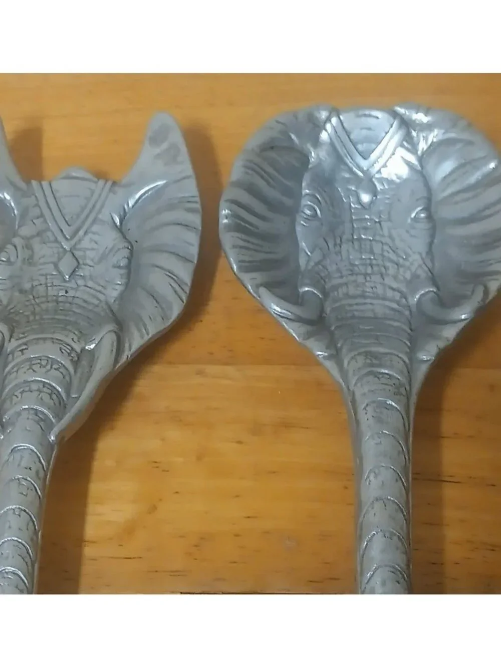 Vintage Arthur Court Elephant Aluminum Fork & Spoon Salad Serving Set, 1993